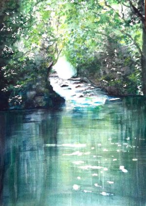 133. Our Pond (Print) - Marietjie Viljoen Art