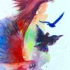 148. Parrots In The Rainbow (Print) - Marietjie Viljoen Art
