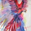 153. Parrot In Splash Of Colour (Print) - Marietjie Viljoen Art