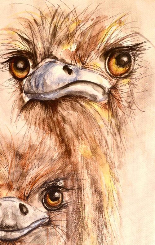 220. Monique And Mindi (Print) - Marietjie Viljoen Art