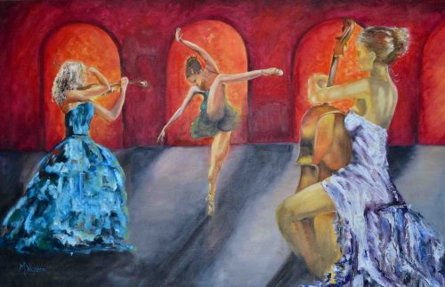 72. Dance To The Violin - Framed - Marietjie Viljoen Art
