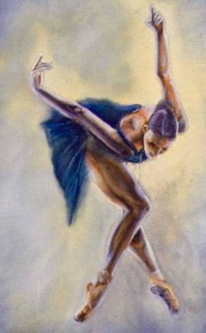 75. Tiny Dancer In Blue Collection (Print) - Marietjie Viljoen Art