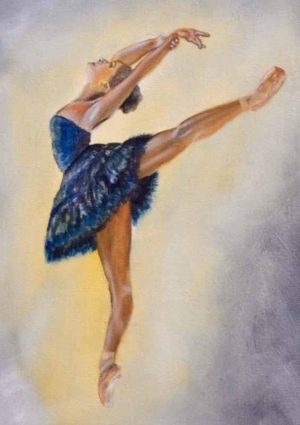 75. Tiny Dancer In Blue Collection (Print) - Marietjie Viljoen Art