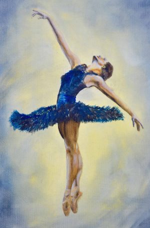 75. Tiny Dancer In Blue Collection (Print) - Marietjie Viljoen Art