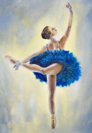 75. Tiny Dancer In Blue Collection (Print) - Marietjie Viljoen Art