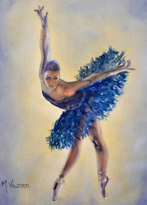 75. Tiny Dancer In Blue Collection (Print) - Marietjie Viljoen Art