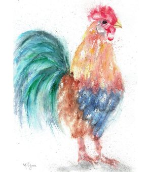 266. Ronald The Rooster (Print) - Marietjie Viljoen Art