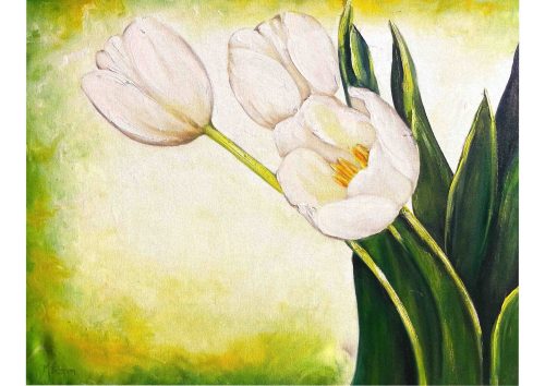 54. White Tulips (Print) - Marietjie Viljoen Art